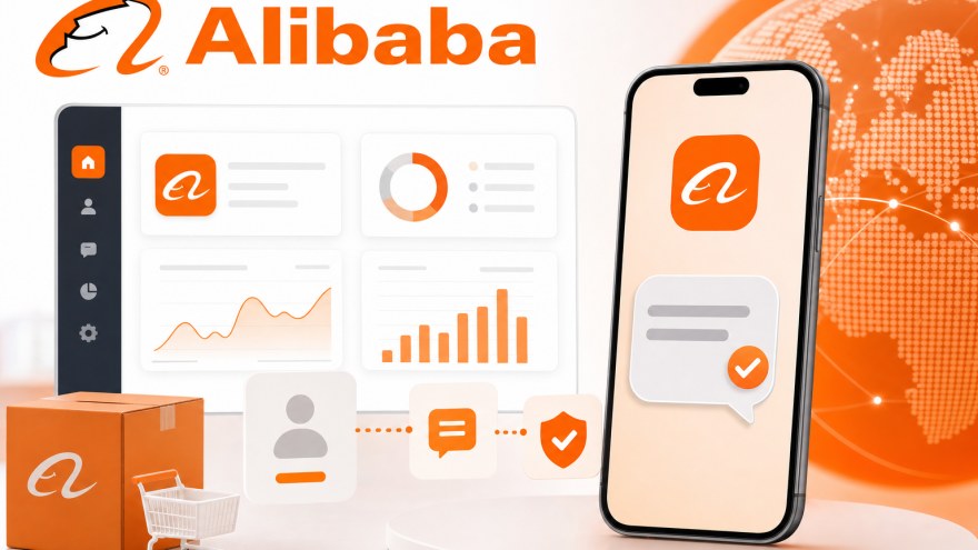 Alibaba non-VoIP number for SMS verification dashboard concept