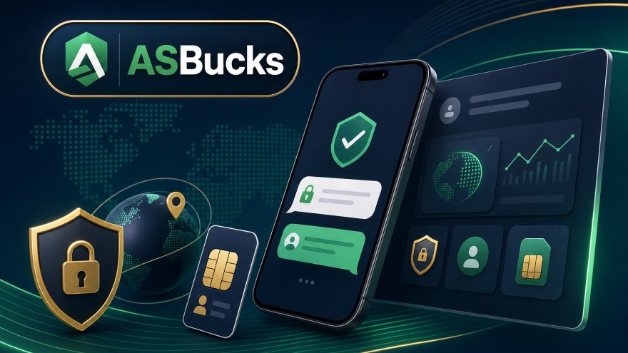 ASBucks non-VoIP SMS verification number rental concept