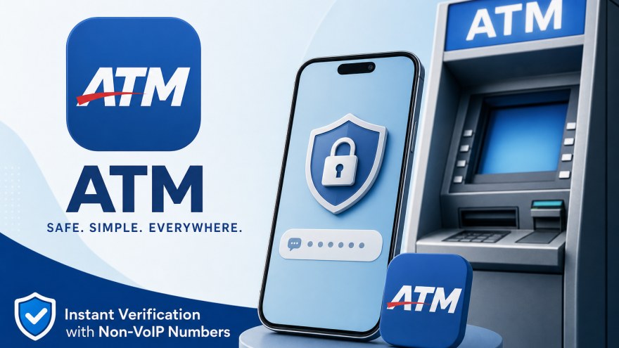 ATM non-VoIP number SMS verification dashboard concept