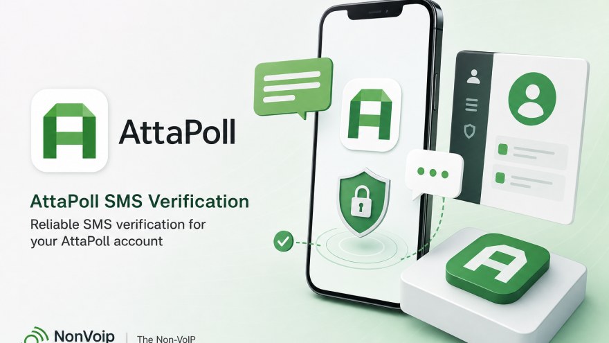 AttaPoll non-VoIP number for SMS verification on NonVoipUsNumber